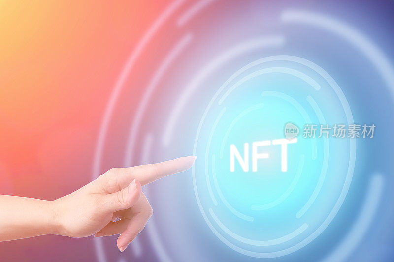 NFT不可替代代币，Crypto Art，区块链市场，手按按钮
